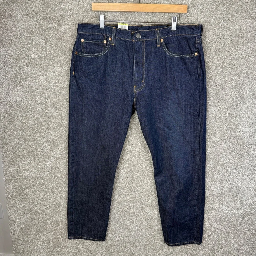 Levis 502 Taper Mens Jeans 38x29 Indigo Blue Flex Stretch Denim 29507-0001 NEW
